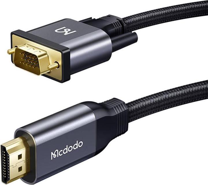 Actual product image Mcdodo Cable HDMI - D-Sub (VGA) 2m szary (79827) (2 m, HDMI)