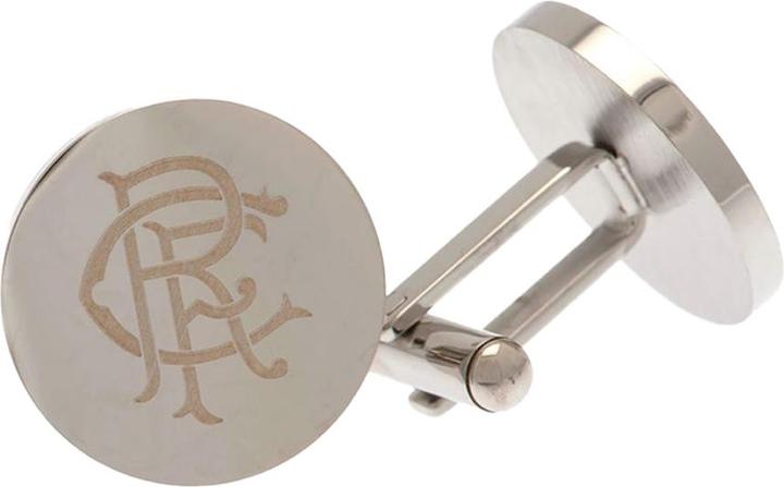 Actual product image Rangers FC Crest Stainless Steel Round Cufflinks (100% synthetic material)