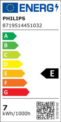 Energie-Label Philips LED Lampe (E27, 7 W, 806 lm, 6 x, F)