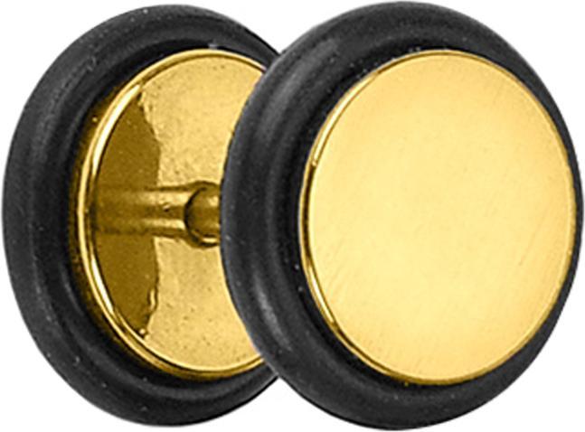 Star Piercing Fake Plug vergoldet mit O-Ring (ohne Messing, Chirurgenstahl 316L)