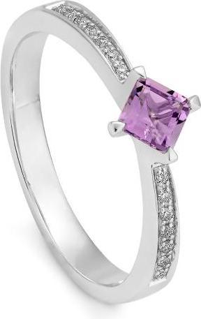 Breuning RING - E.AMETHYST/Brill. 0,068 Ct. H/si (61, 750/18 K Gold)