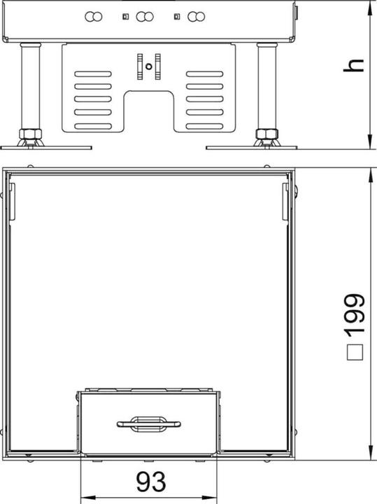 Actual product image OBO Bettermann OBO RKSN2 4 VS 20 Square cassette w. cord outlet 200 (Set)