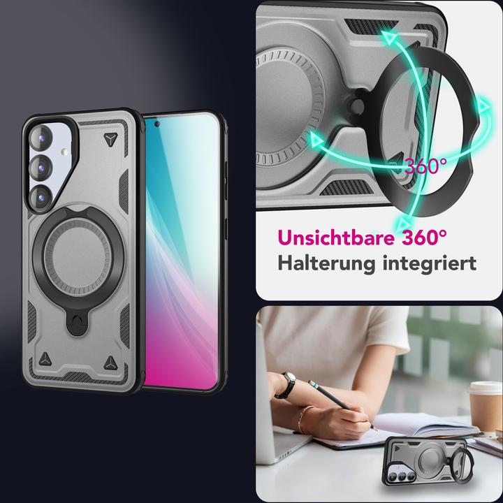 Image du produit Nalia Stormguard - Stossfeste Armor Ring Hülle für MagSafe - Military Kickstand Hardcase (Samsung Galaxy S25)