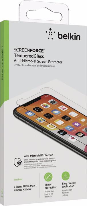 Image du produit Belkin ScreenForce TemperedGlass antimik. iPhone 11Pro Max/Xs Max (1 pièce(s), Apple iPhone 11 Pro Max, Apple iPhone XS Max)