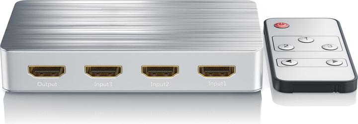 Actual product image Primewire HDMI Switch 4k UHD, 3 Port, Distributor with remote control & power supply unit