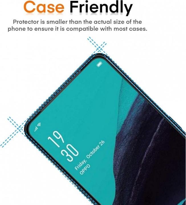 Actual product image Screenguard Oppo Reno2 Full Screen Protective Glass Film 2.5D 9H (1 Piece, Oppo Reno 2)