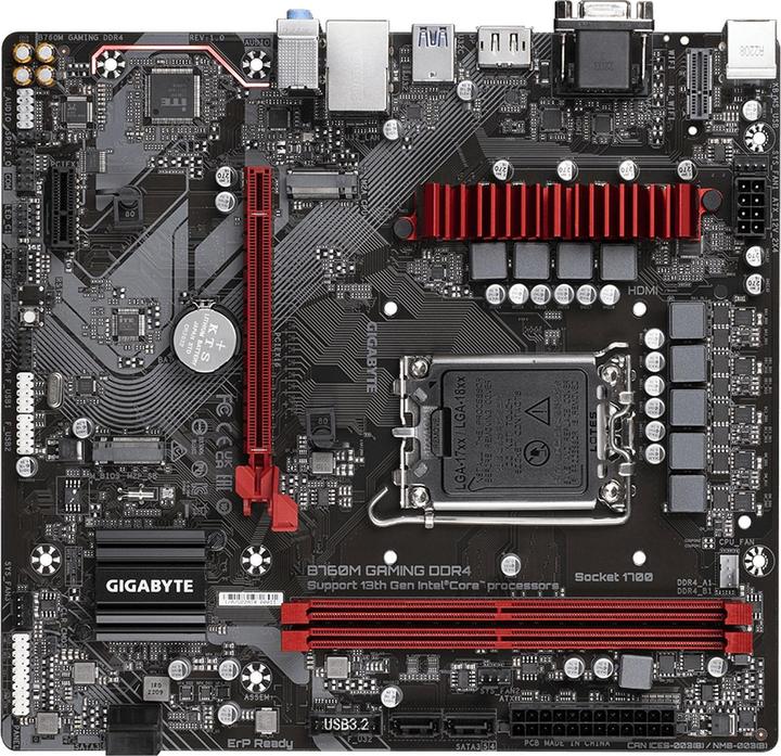 Image du produit Gigabyte MB GBT Intel 1700 B760M GAMING DDR4 (LGA 1700, Intel B760 Express, mATX)