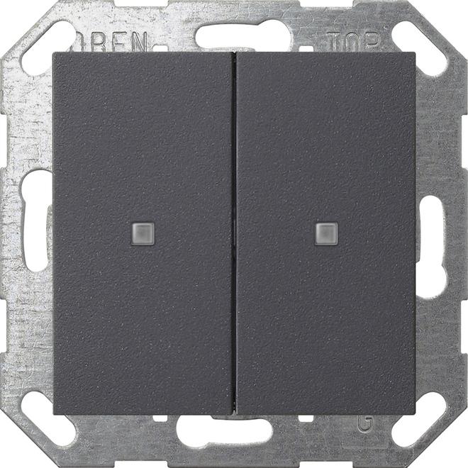 Image du produit Gira 517328 Bouton-poussoir KNX 2f Système 55 anthracite bascule