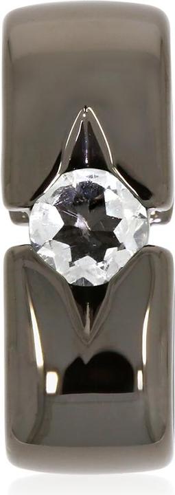 Immagine prodotto Xen Ciondolo con cristallo di rocca da 5 mm, circa 0,5 carati. Rodio nero (Argento 925)