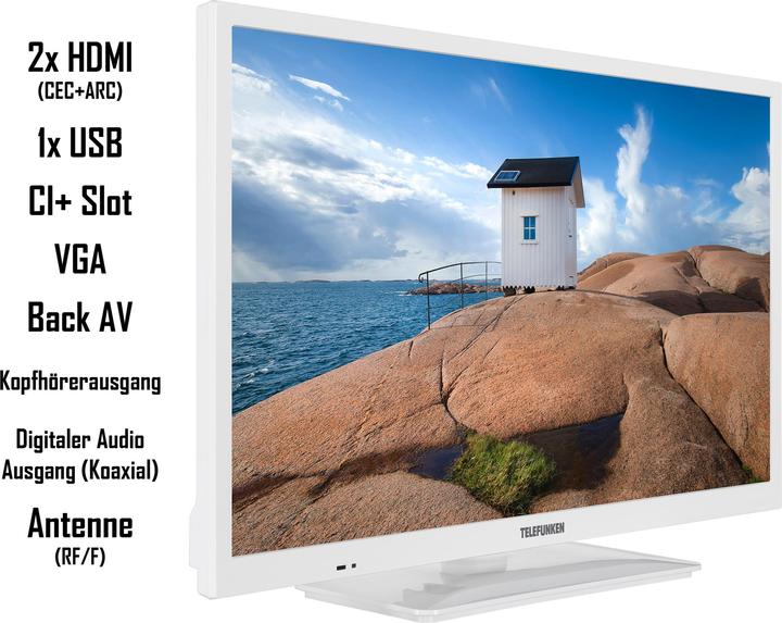 Actual product image Telefunken XH24SN550MV-W 24 inch TV / Smart TV (HD Ready, HDR, 12 Volt) - 6 months HD+ incl. (24", LED, HD, 2023)