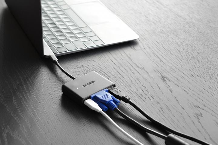 Actual product image Sitecom CN-364 USB-C to USB + VGA + USB-C 3-in-1 Adapter (USB-C)
