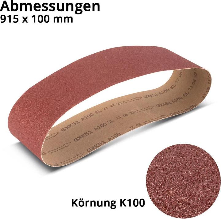 Produktbild Stahlwerk Schleifband 10er Set 915 x 100 mm K100 Körnung Universal-Schleifpapier (K100)