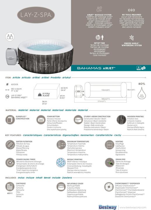 Produktbild Bestway Lay-Z-Spa Bahamas AirJet Whirlpool (4 Pers.)