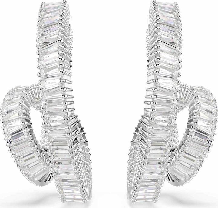 Image du produit Swarovski Matrix Kreolen Baguette Schliff Schleife Weiss Rhodiniert