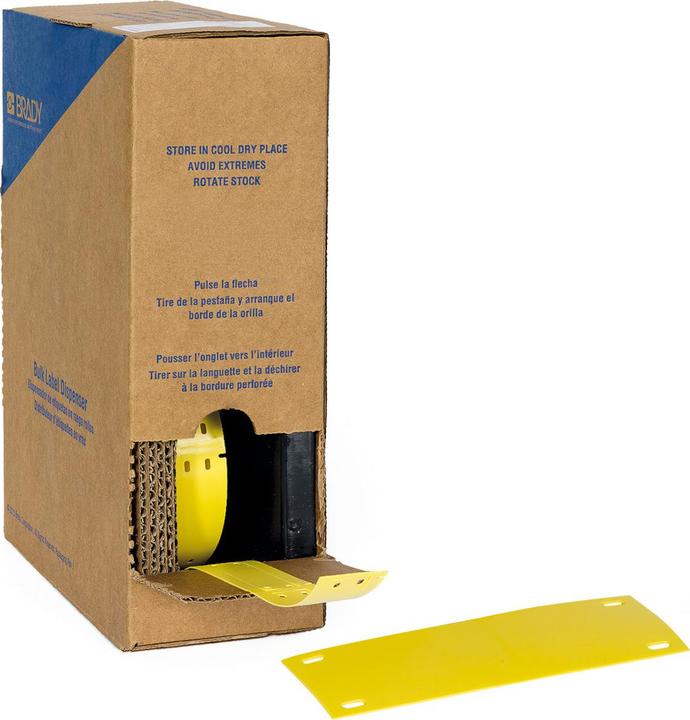 Productafbeelding Brady BM-25x75-348-YL, kabellabel voor transport, polyolefine, geel, mat, 25,00 x 75,00 mm