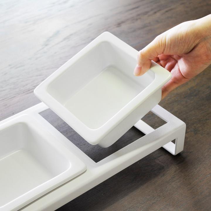 Actual product image Yamazaki Feeding bowls (set of 2) with TOWER stand