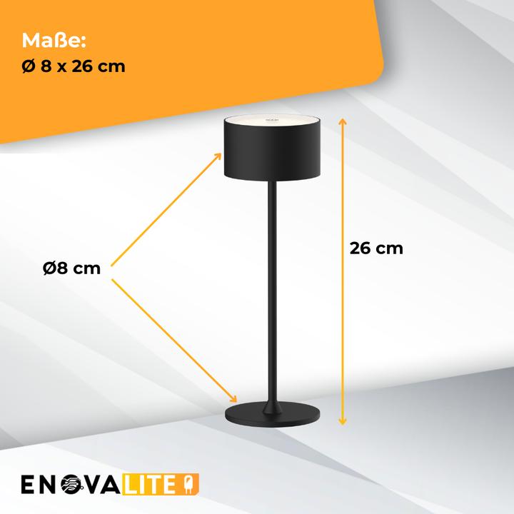 Produktbild Enovalite LED-Akku-Tischleuchte, ELED700400, EEK: D dimmbar, CCT, schwarz (150 lm)