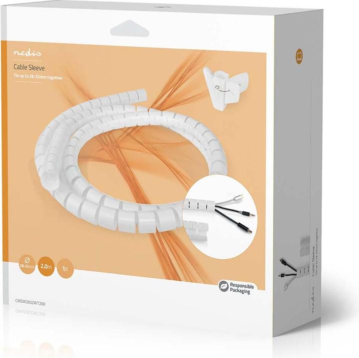Produktbild Nedis Kabelmanagement Hülse 2.00 m 1 Stück max. Kabeldicke: 32 mm PE Weiss (Kabeldurchlass, 200 cm)