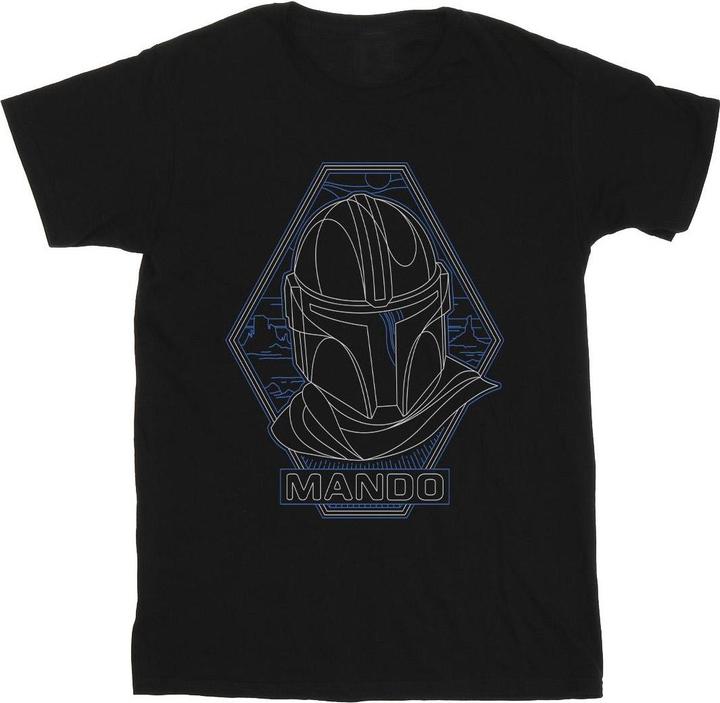 Star Wars The Mandalorian Outline Helm Diamond TShirt