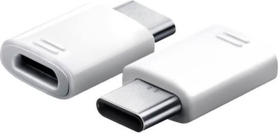 Image du produit Samsung EE-GN930BWE Adaptateur Type-C vers Micro-USB blanc pour Galaxy S9/S8 A9 A7 Note 9 8 (Micro USB, USB Type C)
