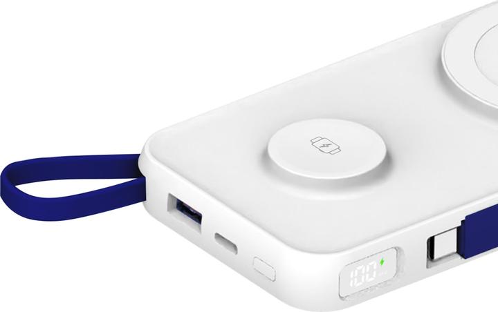 Actual product image 3MK Powerbank PastelUp 10,000mAh 22.5W z Magsafe + ładowanie Apple Watch biały (10000 mAh, 22.50 W, 37 Wh)