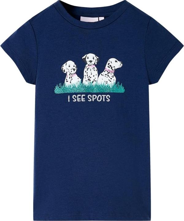 VidaXL Kinder-T-Shirt Marineblau 104,Material: 95 % Baumwolle. 5 (104)