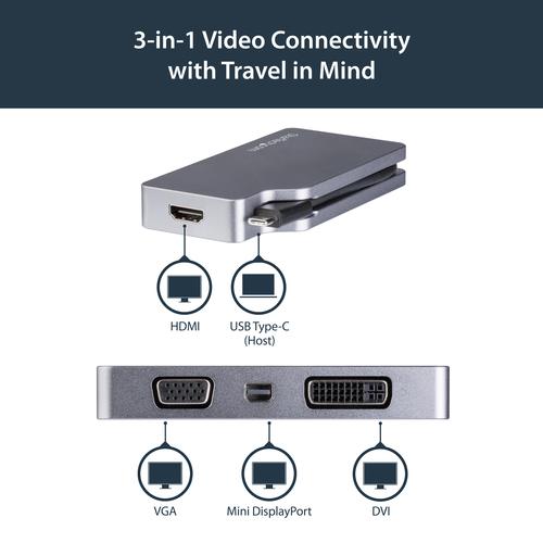 Actual product image StarTech USC-c on (VGA, DVI, HDMI, Mini DP, 10.40 cm)