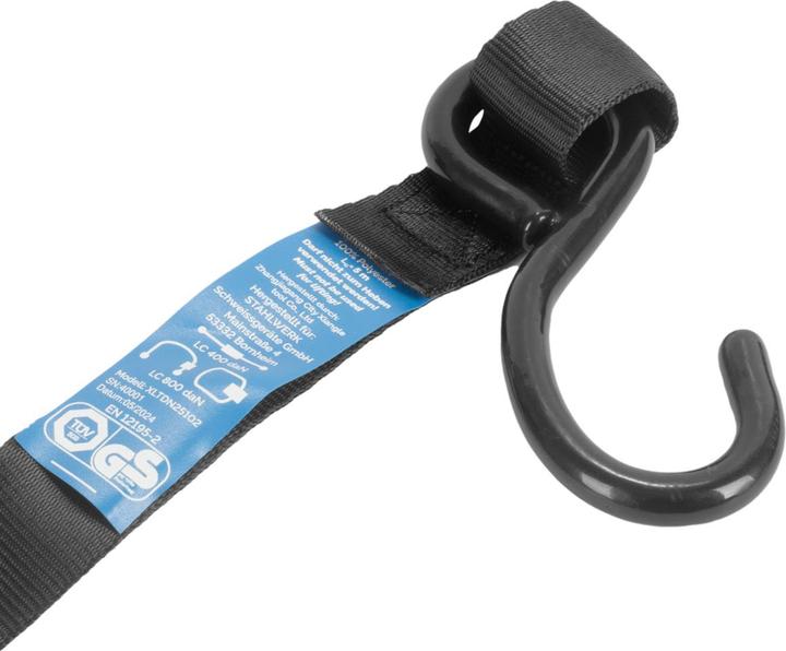 Actual product image Stahlwerk Ratchet strap with hook set of 4 5 m x 25 mm 800 kg lashing strap