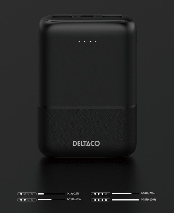 Produktbild Deltaco Powerbank 10,000 mAh, 2x USB-A, 1x USB-C (10 mAh)