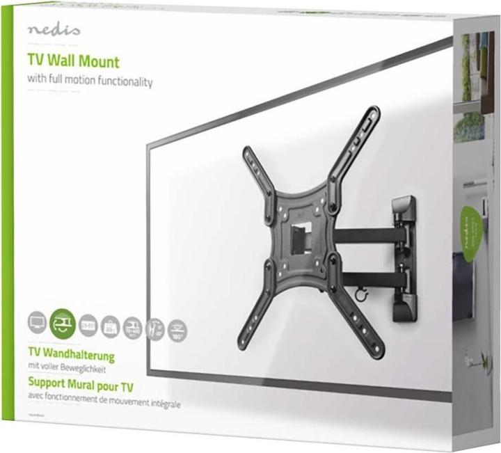Image du produit Nedis Support mural pour TV à mouvement complet - 23 - 55" - Max. 30 kg - 3 points de pivot - Angle de (Mur, 55", 30 kg)