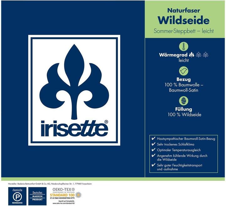 Produktbild Irisette Seidendecke leicht, Füllung: 100% Seide (700 g, 155 x 200 cm)