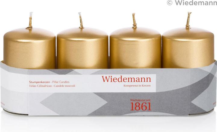 Wiedemann Kerze Stumpen 4er Packung gold (1 Stk.)