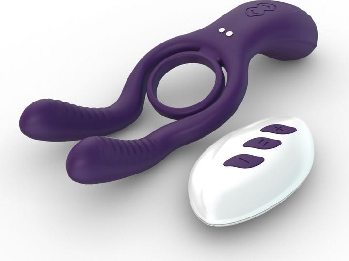 Actual product image Tracy's Dog Remote Control Vibrating Penis Ring - Purple (3.40 cm)
