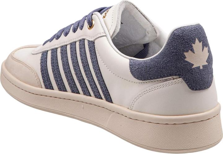 Actual product image Dsquared2 boxer sneakers in leather and suede color milk and blue (41)