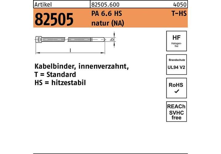Immagine prodotto HellermannTyton Fascetta 151x4,8mm (Fascette in plastica, 150 mm, 100 pz.)