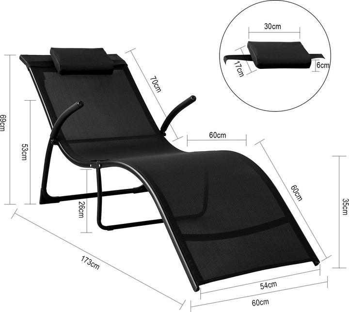 Actual product image SoBuy Garden lounger (173 cm)