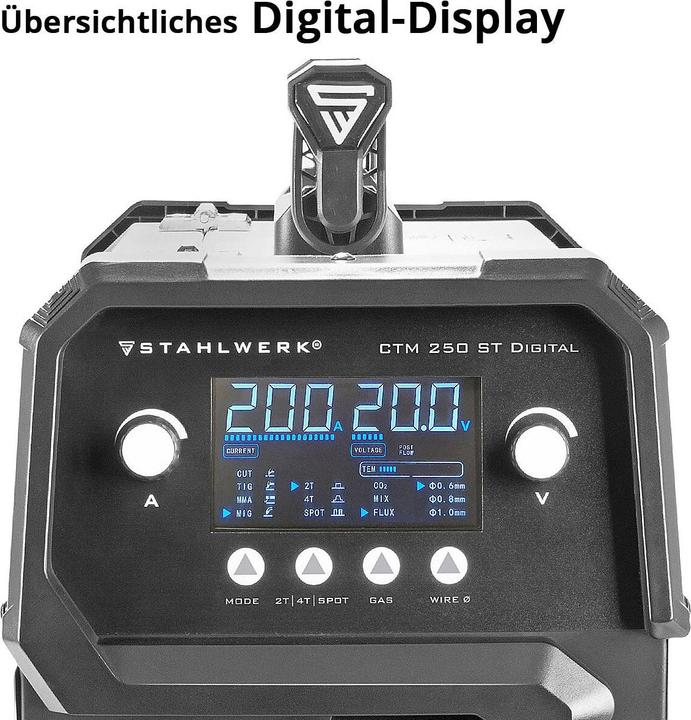 Produktbild Stahlwerk Kombi-Schweissgerät CTM-250 ST Digital 5-in-1 200 A Vollausstattung