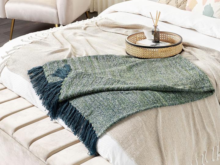 Productafbeelding Beliani Deken blauw/groen 130 x 170 cm PAIRE (170 x 130 cm)