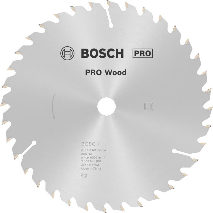 Produktbild Bosch Professional Zubehör PRO Wood Kreissägeblatt, 184 x 2.6 x 16 mm