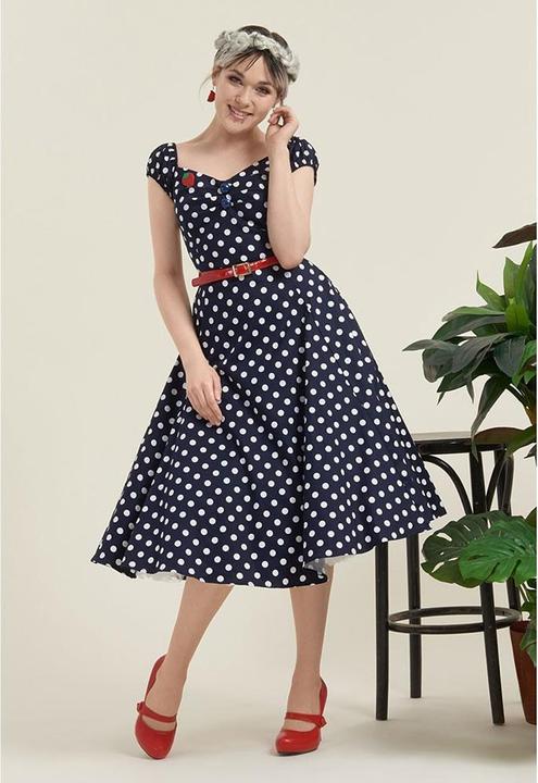 Image du produit Collectif robe femme années 50, Dolores Doll, noir/blanc (34, 36, 38)