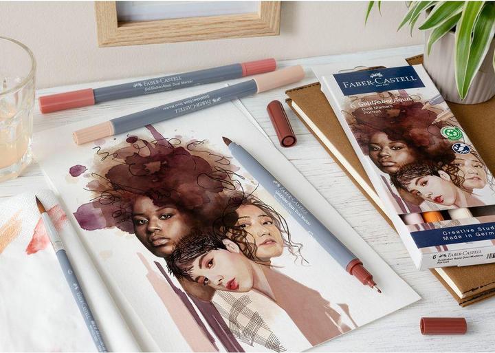 Produktbild Faber-Castell GOFA AQUA DUAL MARKER - Farbstoffmarker (Portrait, 0.40 mm, 6 x)