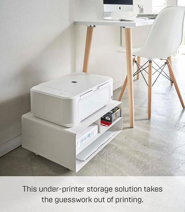 Actual product image Yamazaki Tower Printer Station, White (48 x 37 x 19 cm)