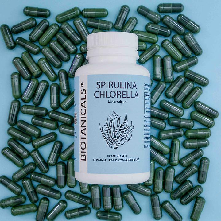 Produktbild Biotanicals Spirulina + Chlorella 120 Kapseln (120 Stück, Kapseln, 60 g)