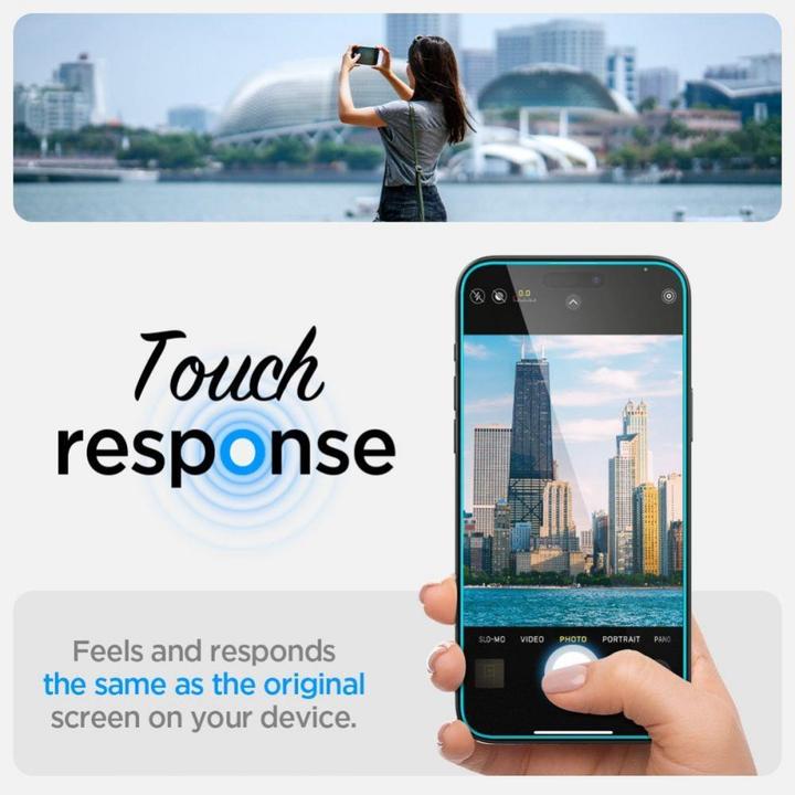Actual product image Spigen Glass.TR iPhone 15 6.1" "EZ FIT" clear szkło hartowane AGL06907 (1 Piece, Apple iPhone 15)