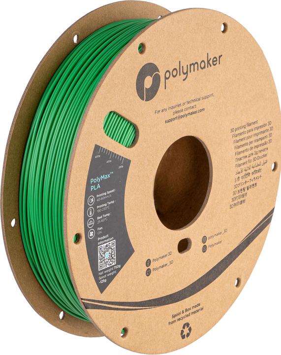 Produktbild Polymaker 70482 - Filament - PolyMAX PLA - grün - 750 g (Tough PLA, 1.75 mm, 750 g, Grün)