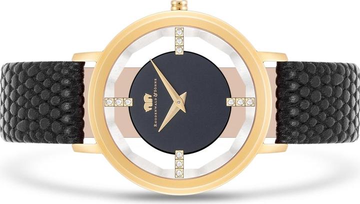 Produktbild Damen Quarzuhr Lucrezia Echtleder Schwarz - 33692 (Analoguhr, 36 mm)