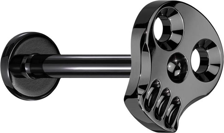 Star Piercing Micro Labret Innengewinde schwarz hohler Totenkopf schwarz (ohne Messing, Titan G23)