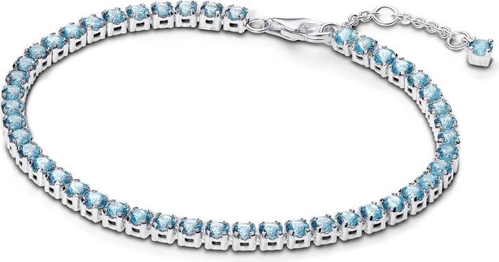 Pandora Funkelndes Blaues Tennisarmband (16 cm, Silber 925)