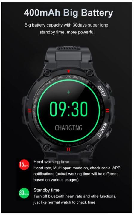 Produktbild Senbono Sport Smartwatch Black Max6 0pix Waterproof Ip68 - Functions Sport And Communicators. Phone