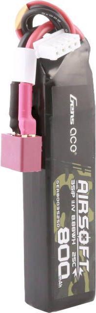 Produktbild Gens Ace Lipo 800MAH 11.1V 25C 3S1P Airsoft Gun Lipo Battery with T (Deans) Plug (11.10 V, 800 mAh)
